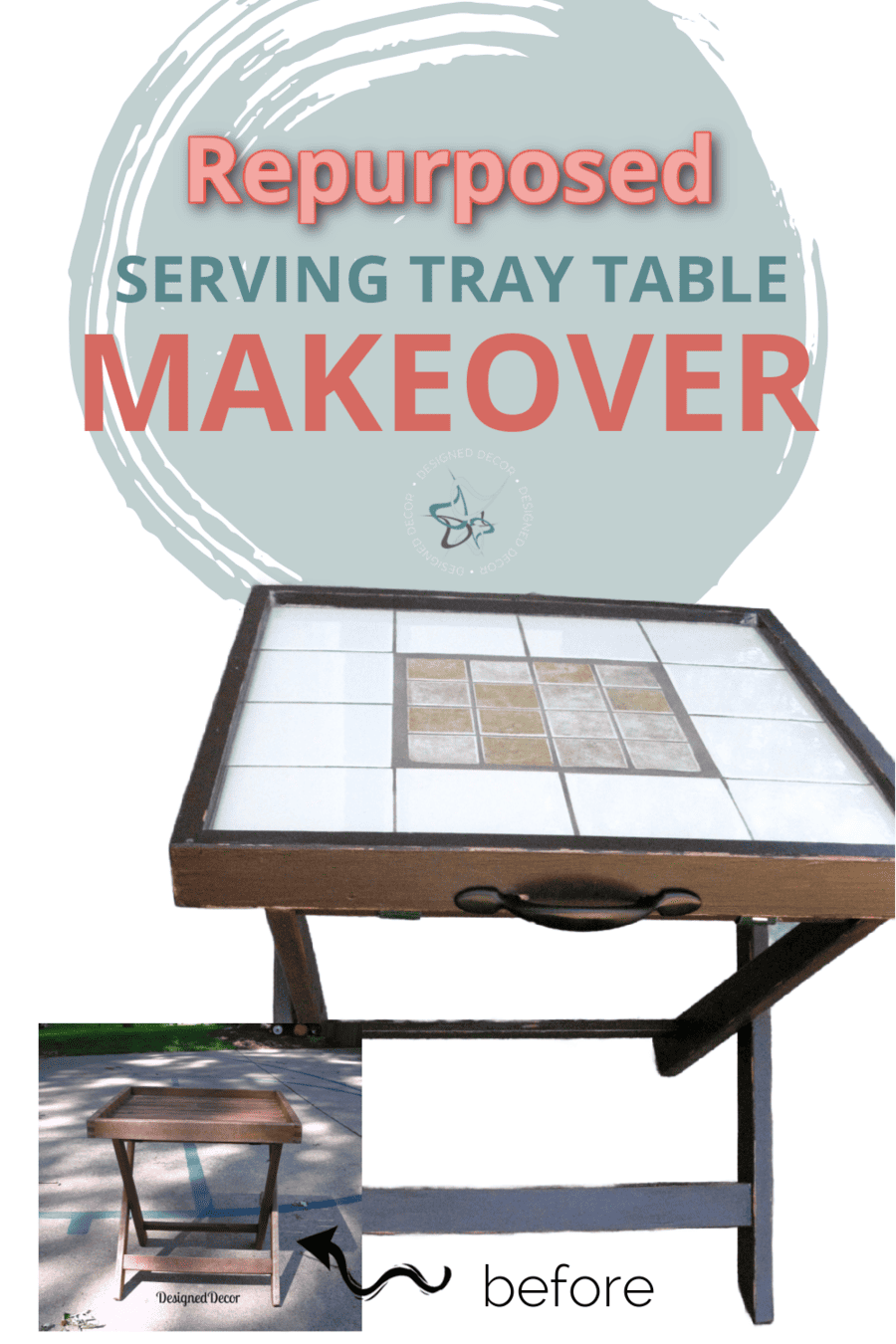 Repurposed Folding Accent Table/ Serving Tray/ Luggage Rack