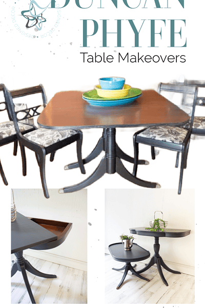 Graphic of Duncan Phyfe table makeovers
